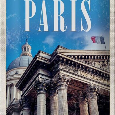 Cartel de chapa viaje 20x30cm París Francia Grand palais Francia