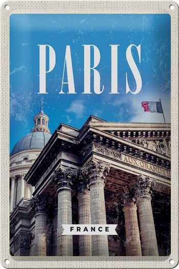 Plaque en tôle voyage 20x30cm Paris France Grand palais France 1