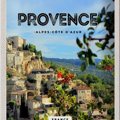Cartel de chapa viaje 20x30cm Provence Francia cuadro panorámico