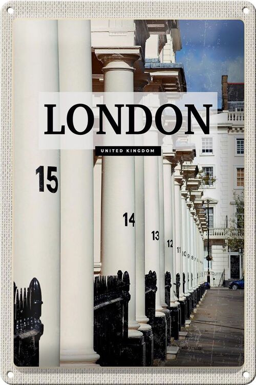 Blechschild Reise 20x30cm London United Kingdom Stadt Retro