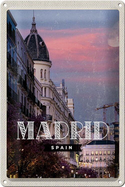 Blechschild Reise 20x30cm Madrid Spain Architektur Reiseziel