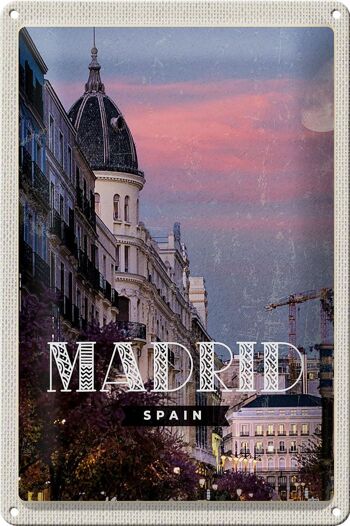 Signe en étain voyage 20x30cm, Madrid, espagne, Architecture, Destination de voyage 1