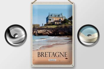 Plaque en tôle voyage 20x30cm Bretagne France architecture 2