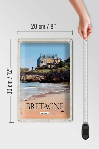 Plaque en tôle voyage 20x30cm Bretagne France architecture 4