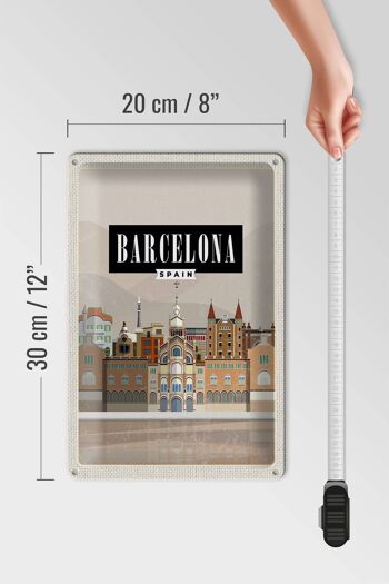 Panneau en étain voyage 20x30cm, panneau photo pittoresque de barcelone espagne 4