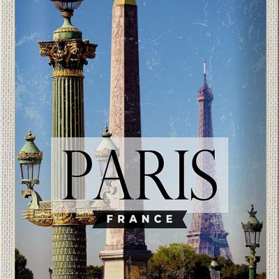 Blechschild Reise 20x30cm Paris France Retro Architektur