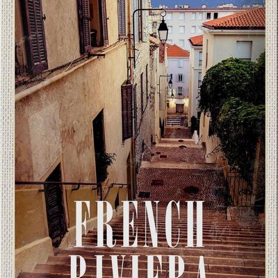 Cartel de chapa viaje 20x30cm Arquitectura de la Riviera Francesa
