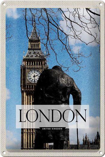 Panneau de voyage en étain, 20x30cm, Londres, Royaume-Uni, Big Ben, Destination de voyage 1