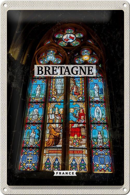 Blechschild Reise 20x30cm Bretagne France Kapelle Reiseziel