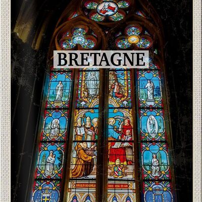 Blechschild Reise 20x30cm Bretagne France Kapelle Reiseziel