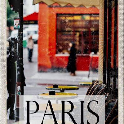 Targa in metallo da viaggio 20x30 cm Parigi Francia Destinazione di viaggio City Café