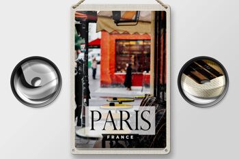 Panneau en étain voyage 20x30cm, Paris France Destination de voyage City Café 2