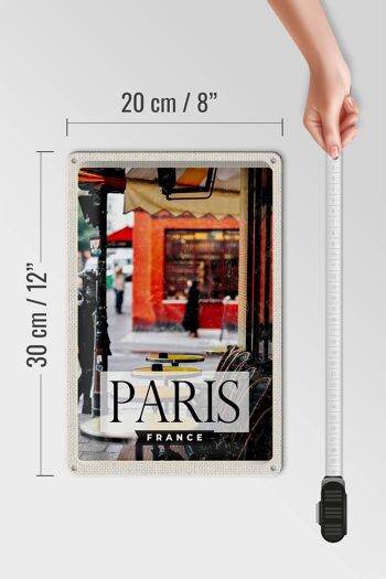 Panneau en étain voyage 20x30cm, Paris France Destination de voyage City Café 4