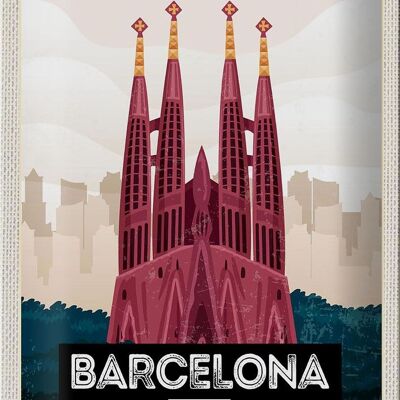 Targa in metallo da viaggio 20x30 cm Targa della Cattedrale di Barcellona Spagna