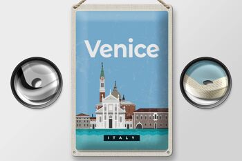 Plaque en tôle voyage 20x30cm Venise Italie vue photo 2