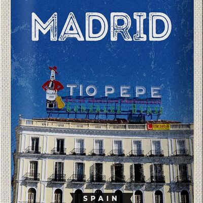 Blechschild Reise 20x30cm Madrid Tio Pepe Symbol