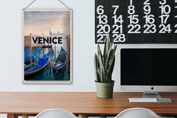 Panneau en étain voyage 20x30cm, Venise, bateaux, mer 3