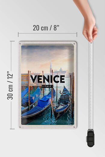 Panneau en étain voyage 20x30cm, Venise, bateaux, mer 4