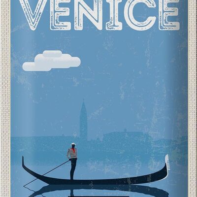 Cartel de chapa de viaje 20x30cm Venecia Cuadro pintoresco de Venecia