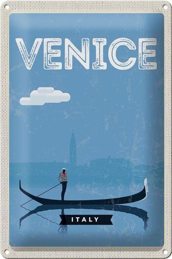 Panneau en étain voyage 20x30cm, image pittoresque de Venise 1