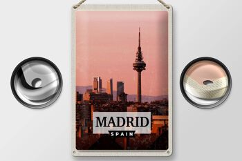 Signe en étain voyage 20x30cm, Madrid espagne, Architecture rétro 2