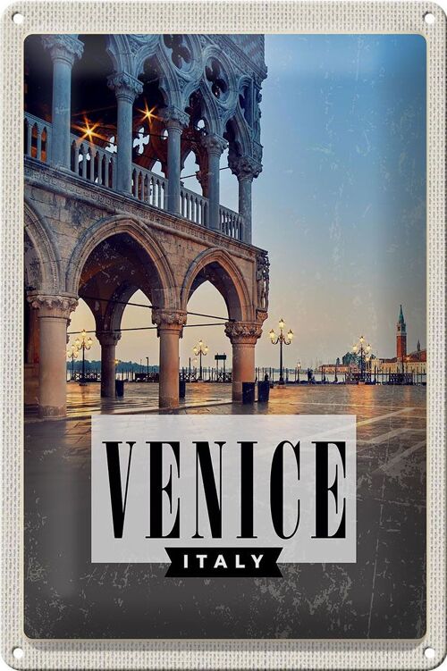 Blechschild Reise 20x30cm Venice Venedig Panorama Poster