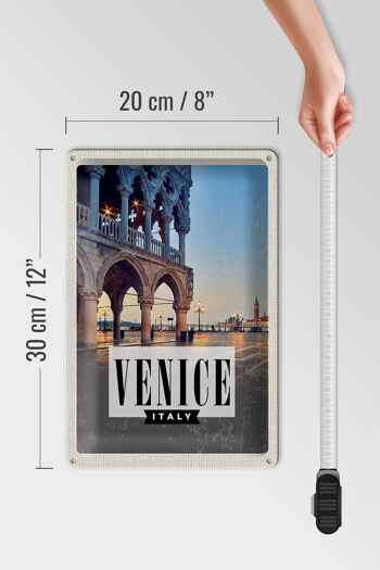 Affiche panoramique de voyage en étain, signe en étain, 20x30cm, venise 4