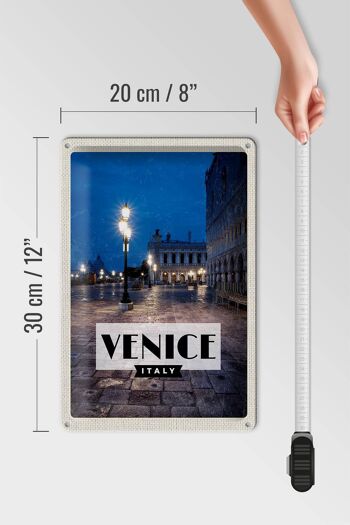 Plaque en tôle voyage 20x30cm Venise Italie vue de nuit de Venise 4
