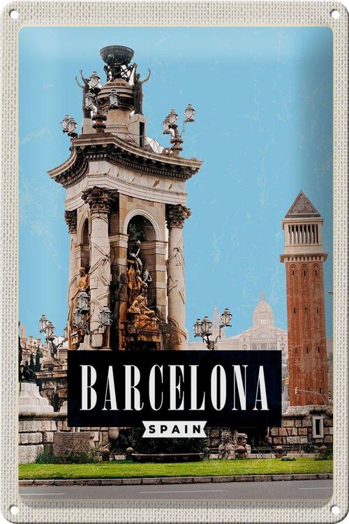 Blechschild Reise 20x30cm Barcelona Spanien Architektur Bild