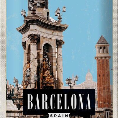 Blechschild Reise 20x30cm Barcelona Spanien Architektur Bild