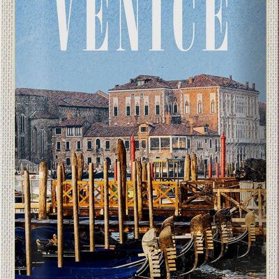 Cartel de chapa de viaje 20x30cm Venecia Italia Venecia Italia Retro