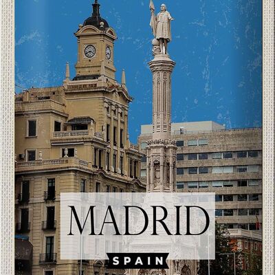 Blechschild Reise 20x30cm Madrid Spanien Panorama