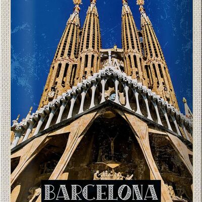 Blechschild Reise 20x30cm Barcelona Spanien Reiseziel Trip