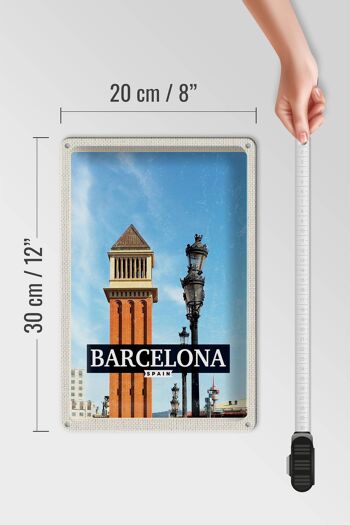 Panneau de voyage en étain, 20x30cm, mosaïque de jour d'image de barcelone espagne 4