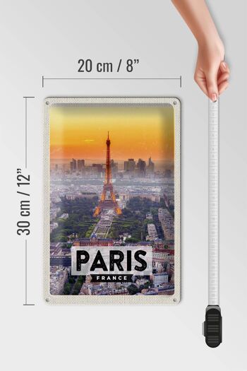 Plaque en tôle voyage 20x30cm Paris France Tour Eiffel 4