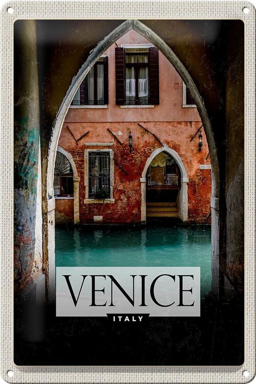 Blechschild Reise 20x30cm Venice Italien Fluss Panorama