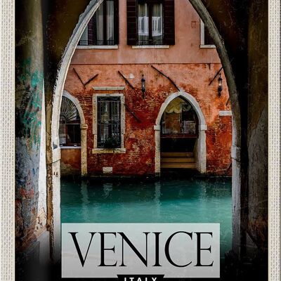 Targa in metallo da viaggio 20x30 cm Venezia Italia Panorama del fiume
