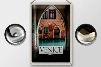 Panneau en étain de voyage, 20x30cm, Venise, Italie, Panorama du fleuve 2