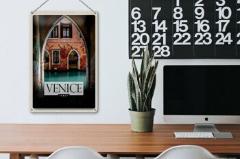 Panneau en étain de voyage, 20x30cm, Venise, Italie, Panorama du fleuve 3