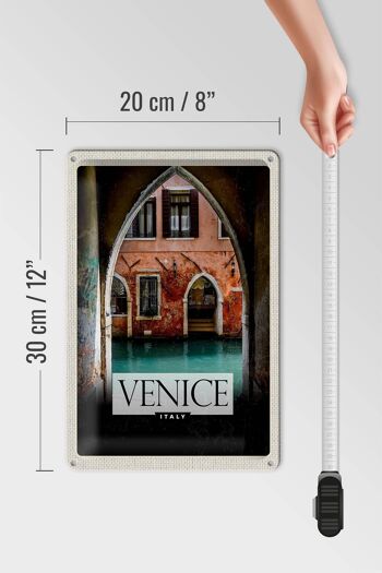 Panneau en étain de voyage, 20x30cm, Venise, Italie, Panorama du fleuve 4