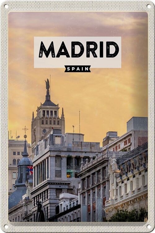 Blechschild Reise 20x30cm Madrid Spanien kurz Trip