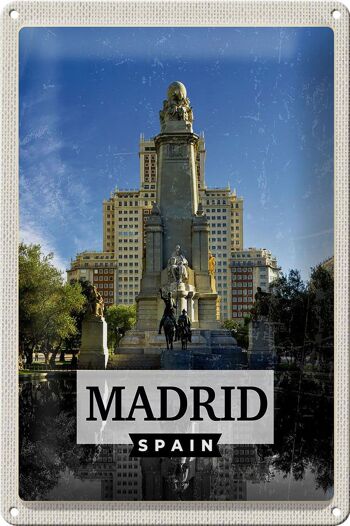 Panneau en étain voyage 20x30cm, Madrid, espagne, Panorama des chevaux 1