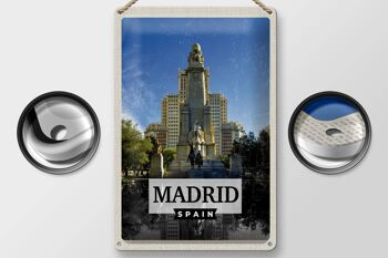 Panneau en étain voyage 20x30cm, Madrid, espagne, Panorama des chevaux 2