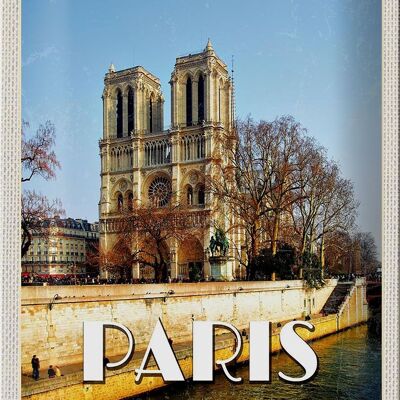 Cartel de chapa Viaje 20x30cm París Francia Notre-Dame Viaje