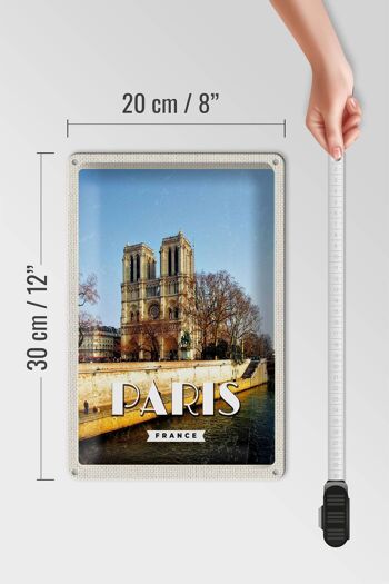 Plaque en tôle Voyage 20x30cm Paris France Notre-Dame Voyage 4