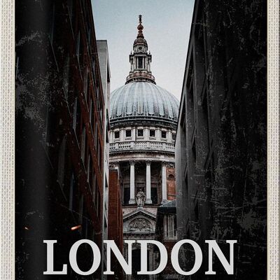 Targa in metallo da viaggio 20 x 30 cm, Londra, Regno Unito, vista panoramica
