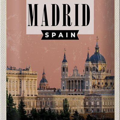 Targa in metallo da viaggio 20x30 cm Madrid Catedral de la Almudena