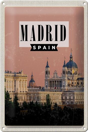 Plaque en tôle voyage 20x30cm Madrid Cathédrale de la Almudena 1