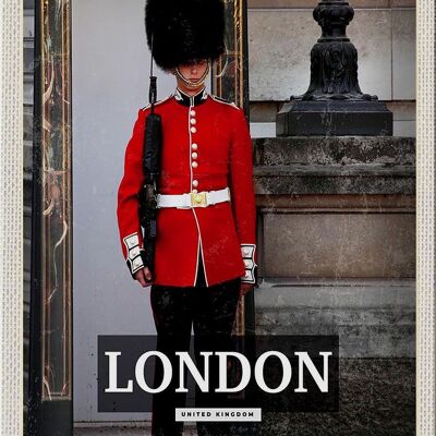 Targa in metallo da viaggio 20x30 cm Guardia di sicurezza di Londra Buckingham Palace