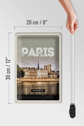 Panneau en étain voyage 20x30cm, Paris France Architecture 4